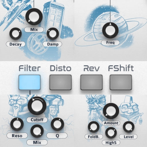 Ohmboyz Infinity - Built-in Multi-FX (Reverb / Frequency Shifter / Distortion)